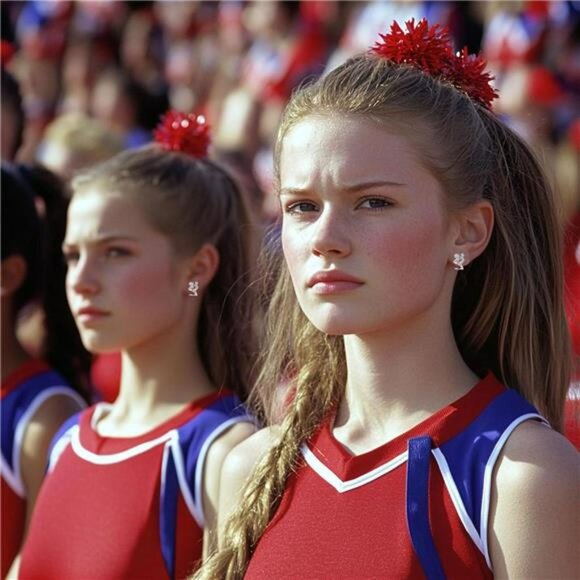 Cheerleader Earrings for Girls Heart Stud Sport Jewelry Cheer Accessories Gift - Picture 3 of 6